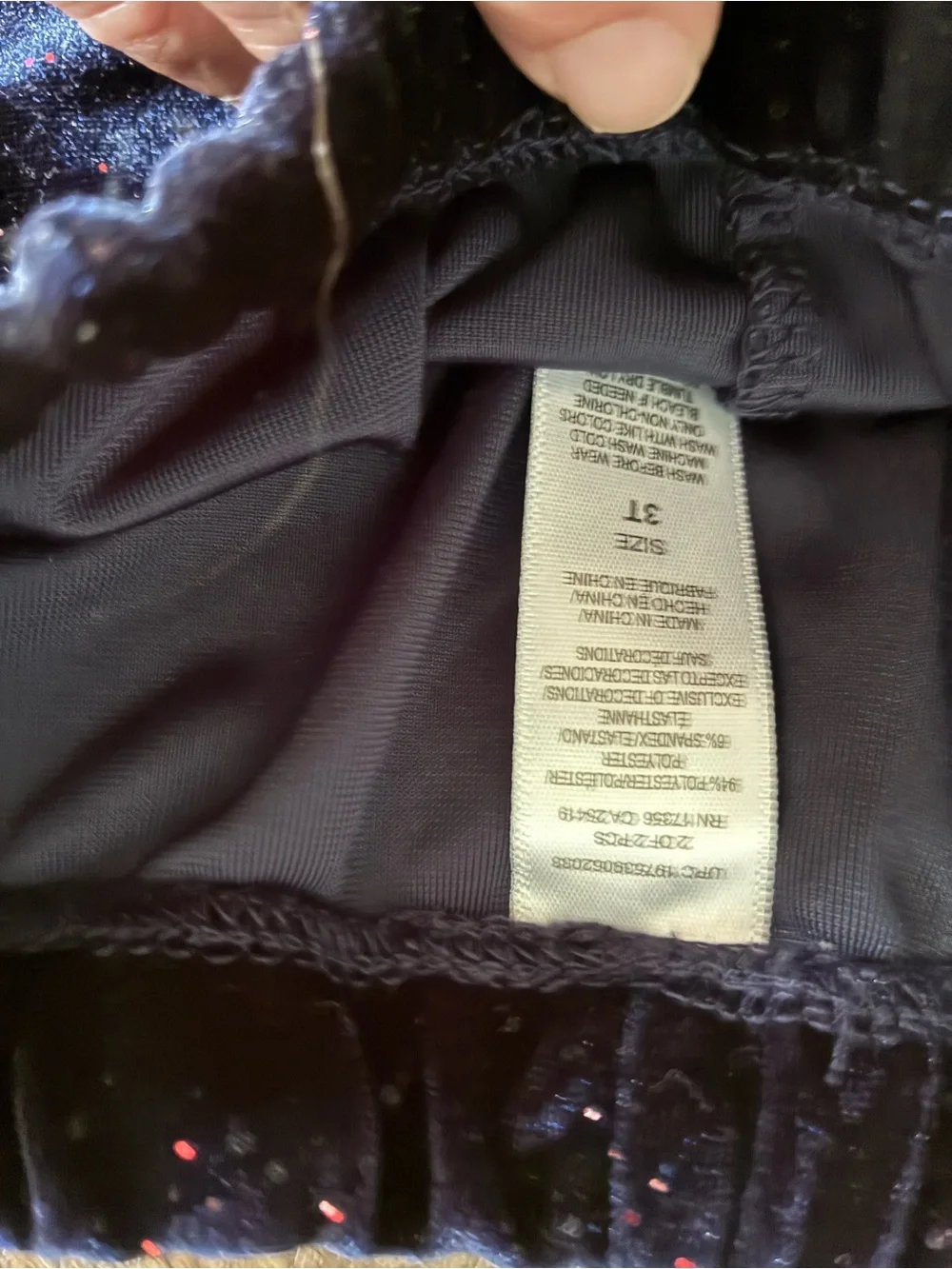 Little Me Girls' Sparkle Hooded Velvet Sweatsuit Set - Navy sz 3T Like new!